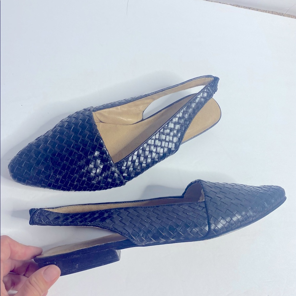 G.H Bass Martine woven leather sling back mules 10